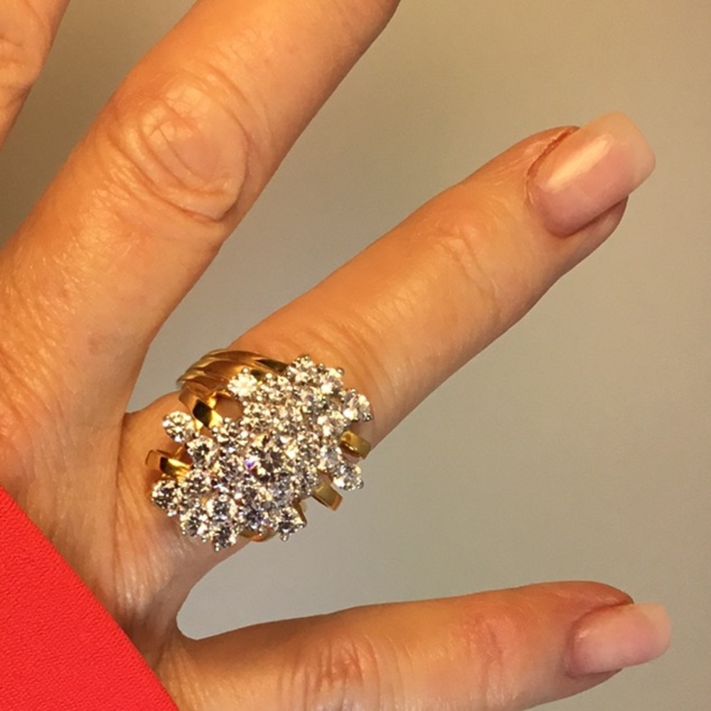 COPY - Cubic Zirconia Cluster Ring